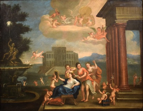 La toilette de Vénus - Ecole bolognaise du XVIIe siècle - Tableaux et dessins Style Louis XIV